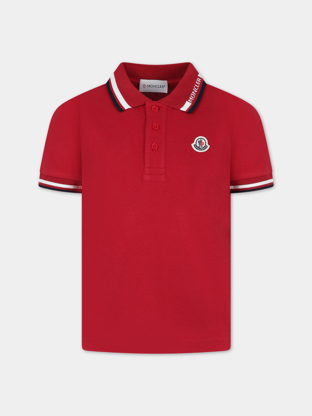 Red polo shirt for boy with logo